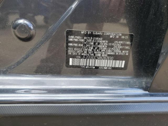 JF2GUADC5RH282830 - 2024 SUBARU CROSSTREK PREMIUM ნაცრისფერი ფოტო 12