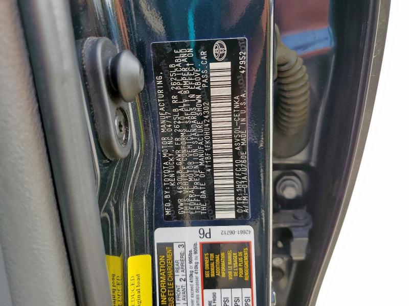 4T1BF1FK0HU424302 - 2017 TOYOTA CAMRY LE 黑色 照片 13