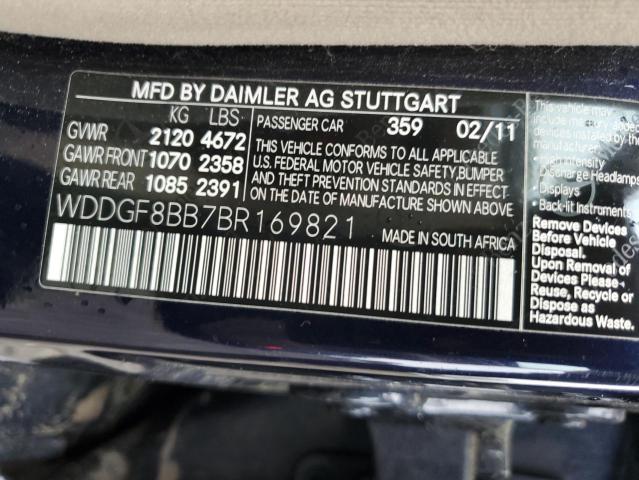 WDDGF8BB7BR169821 - 2011 MERCEDES-BENZ C300 300 4MATIC BLUE photo 12