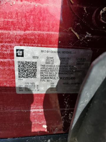 1GKKNULS6KZ251400 - 2019 GMC ACADIA SLT-1 RED photo 14