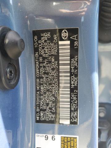 JTDKB20U977571294 - 2007 TOYOTA PRIUS BLUE photo 12