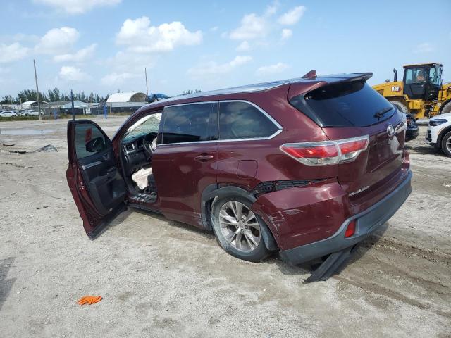 5TDJKRFH2ES069325 - 2014 TOYOTA HIGHLANDER XLE Bordo foto 2