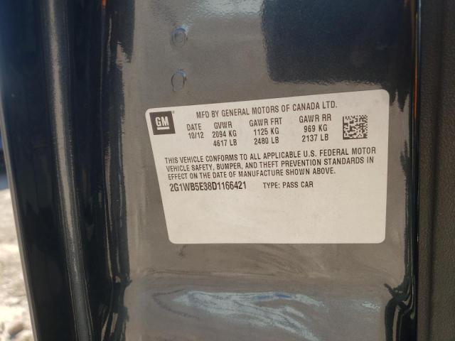 2G1WB5E38D1166421 - 2013 CHEVROLET IMPALA LT BLACK photo 12