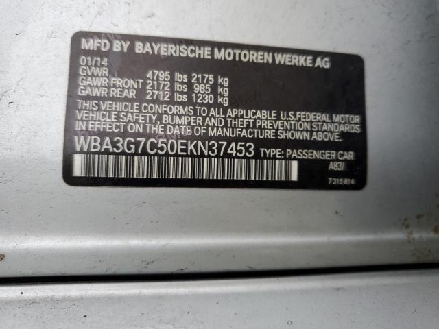 WBA3G7C50EKN37453 - 2014 BMW 328 XI SILVER photo 12