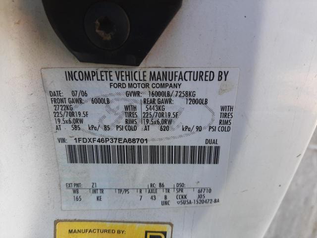 1FDXF46P37EA68701 - 2007 FORD F450 SUPER DUTY WHITE photo 12