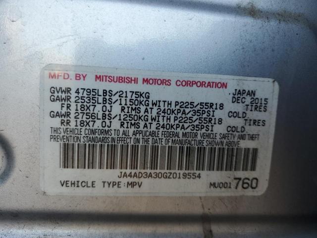 JA4AD3A30GZ019554 - 2016 MITSUBISHI OUTLANDER SE 银色 照片 12