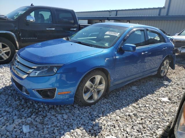 3FAHP0KC2BR133440 - 2011 FORD FUSION SPORT BLUE photo 1