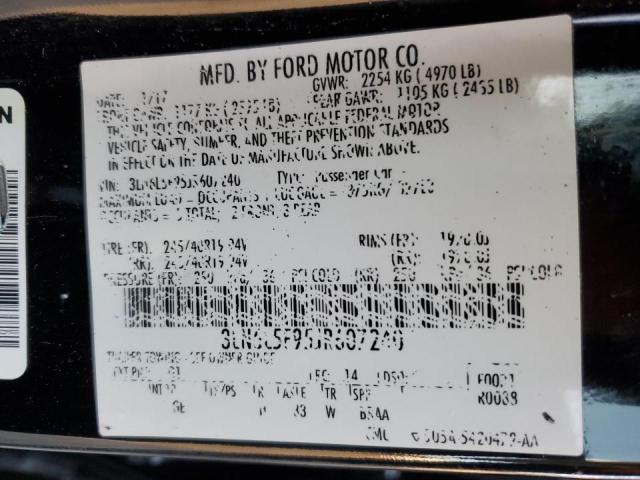 3LN6L5F95JR607240 - 2018 LINCOLN MKZ RESERVE შავი ფოტო 12