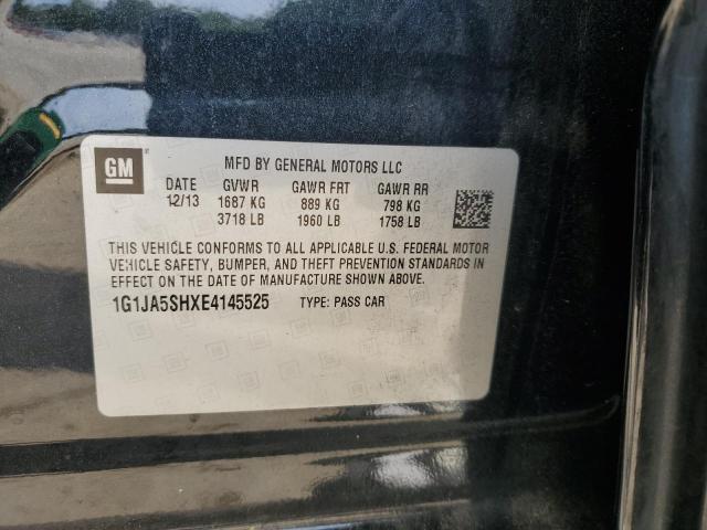 1G1JA5SHXE4145525 - 2014 CHEVROLET SONIC LS BLACK photo 12