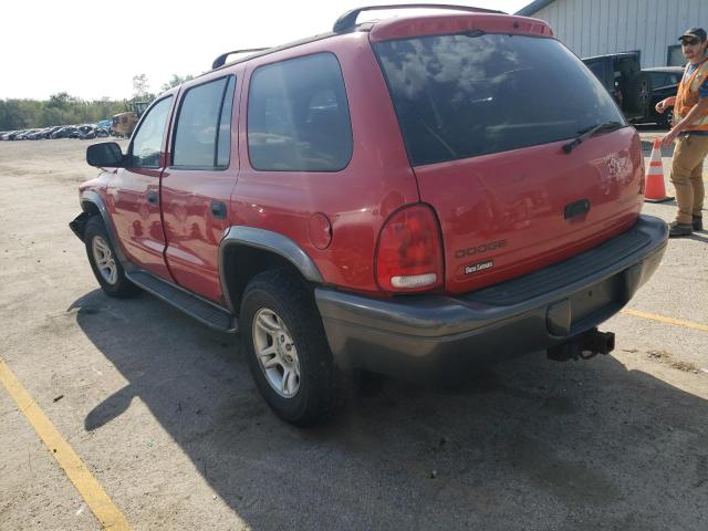 1B4HS38N52F209245 - 2002 DODGE DURANGO SPORT RED photo 2