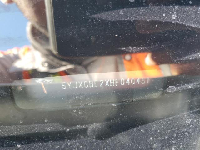 5YJXCBE2XHF040451 - 2017 TESLA MODEL X 银色 照片 12