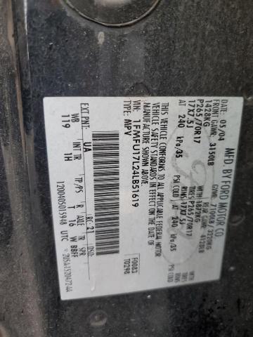 1FMFU17L24LB51619 - 2004 FORD EXPEDITION EDDIE BAUER BLACK photo 14