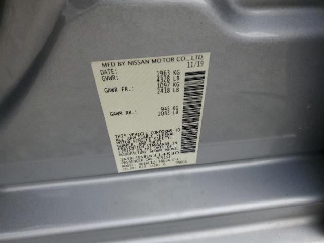 1N4BL4EV8LN314830 - 2020 NISSAN ALTIMA SL SILVER photo 13