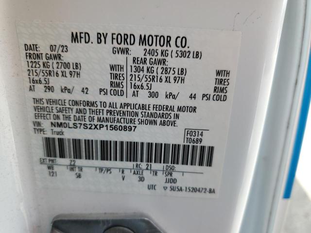 NM0LS7S2XP1560897 - 2023 FORD TRANSIT CONNECT XL Ağ foto 13