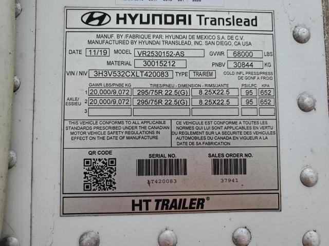 3H3V532CXLT420083 - 2020 HYTR TRAILER WHITE photo 10