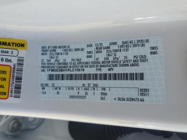 1FMDE5BH1PLC15619 - 2023 FORD BRONCO BASE თეთრი ფოტო 13