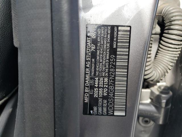 WDDSJ4GB7FN287259 - 2015 MERCEDES-BENZ CLA 250 4MATIC GRAY photo 12