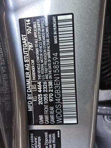 WDDSJ4GB3EN158594 - 2014 MERCEDES-BENZ CLA 250 4MATIC GRAY photo 12