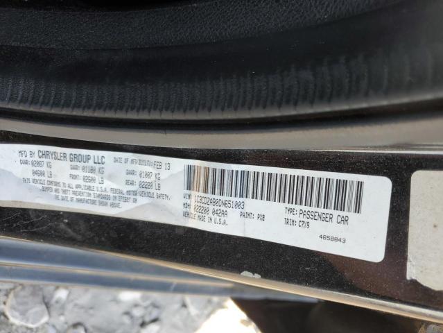 1C3CDZAB0DN651003 - 2013 DODGE AVENGER SE BLACK photo 13