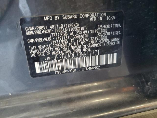 JF2GUADC3RH917771 - 2024 SUBARU CROSSTREK PREMIUM CHARCOAL photo 13