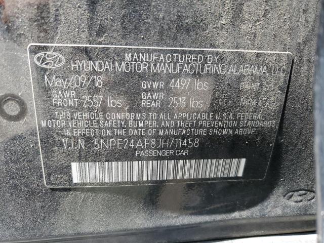 5NPE24AF8JH711458 - 2018 HYUNDAI SONATA SE შავი ფოტო 12
