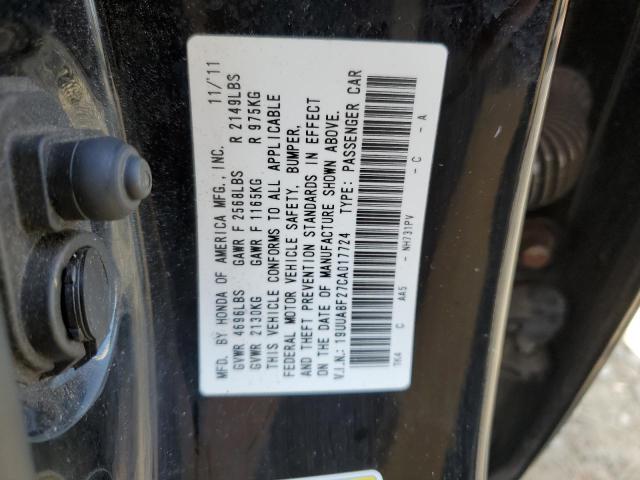 19UUA8F27CA017724 - 2012 ACURA TL BLACK photo 13