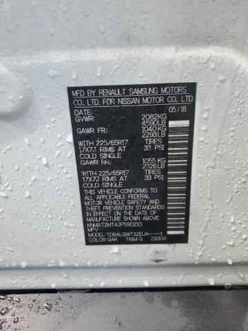 KNMAT2MT4JP590210 - 2018 NISSAN ROGUE S WHITE photo 12