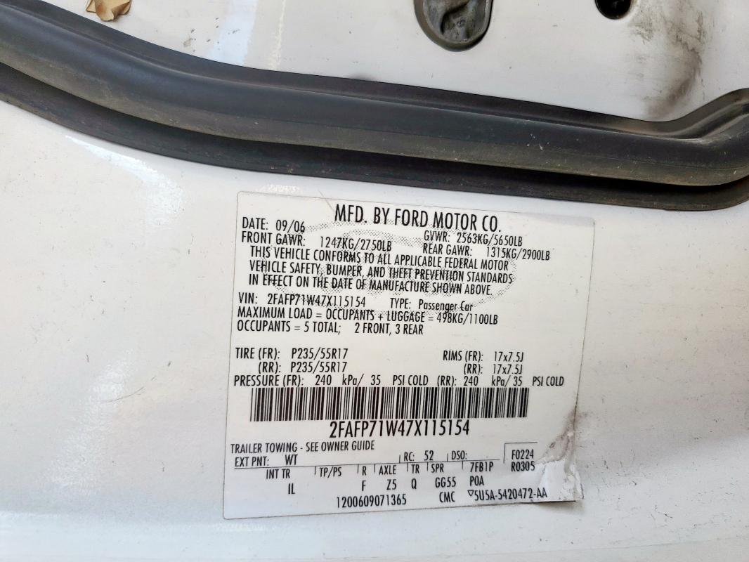 2FAFP71W47X115154 - 2007 FORD CROWN VICTORIA POLICE INTERCEPTOR BROWN photo 12