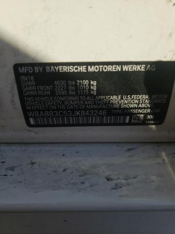 WBA8B3C53JK843246 - 2018 BMW 340 I 白色 照片 12