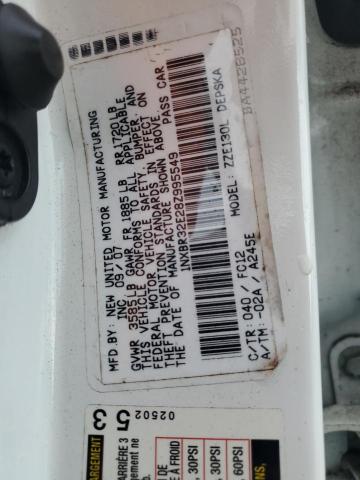 1NXBR32E28Z995549 - 2008 TOYOTA COROLLA CE WHITE photo 12