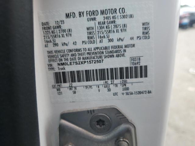 NM0LE7S2XP1572507 - 2023 FORD TRANSIT CO XL WHITE photo 13