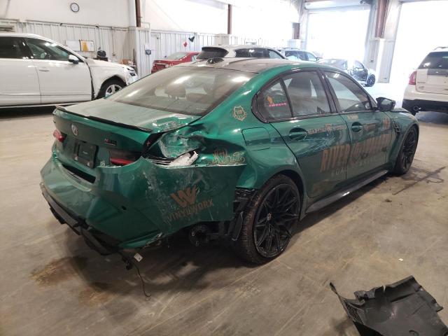 WBS43AY01PFP03285 - 2023 BMW M3 COMPETITION GREEN photo 3