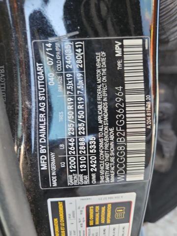 WDCGG8JB2FG362964 - 2015 MERCEDES-BENZ GLK 350 4MATIC BLACK photo 12