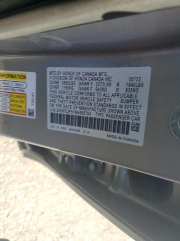 2HGFE2F51NH585704 - 2022 HONDA CIVIC SPORT Күміс фото 13