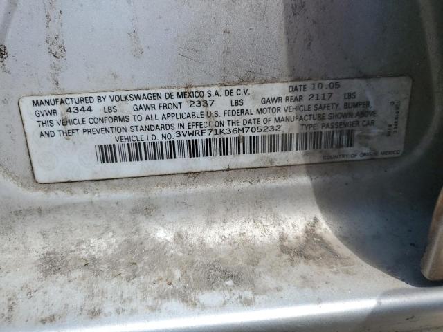 3VWRF71K36M705232 - 2006 VOLKSWAGEN JETTA 2.5 银色 照片 12