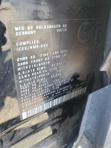 WVGHV7AXXFW534407 - 2015 VOLKSWAGEN TIGUAN S BLACK photo 12