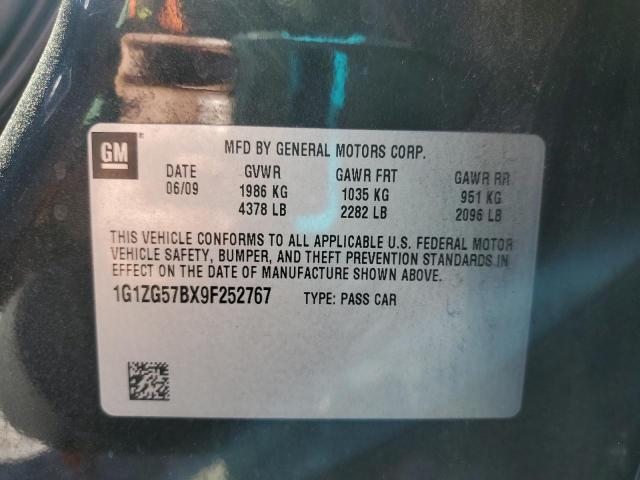 1G1ZG57BX9F252767 - 2009 CHEVROLET MALIBU LS BLACK photo 12