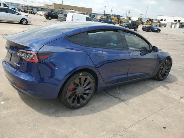 5YJ3E1EC5NF198011 - 2022 TESLA MODEL 3 BLUE photo 3