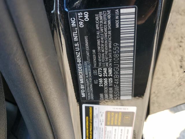 55SWF4KB9GU108559 - 2016 MERCEDES-BENZ C 300 4MATIC BLACK photo 12