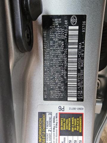 4T1BF1FK0HU677393 - 2017 TOYOTA CAMRY LE SILVER photo 12