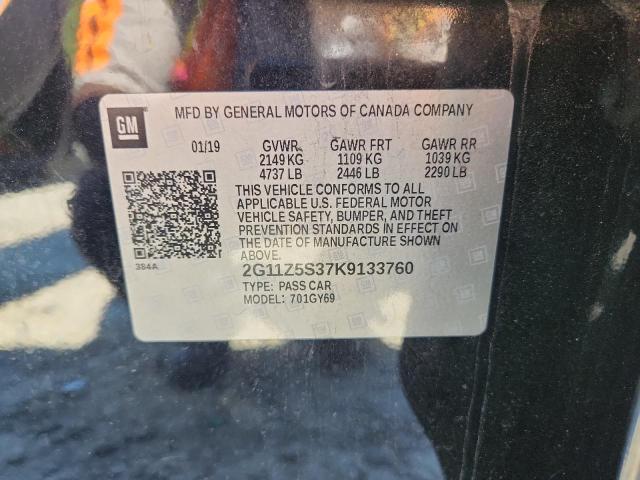 2G11Z5S37K9133760 - 2019 CHEVROLET IMPALA LT 黑色 照片 12