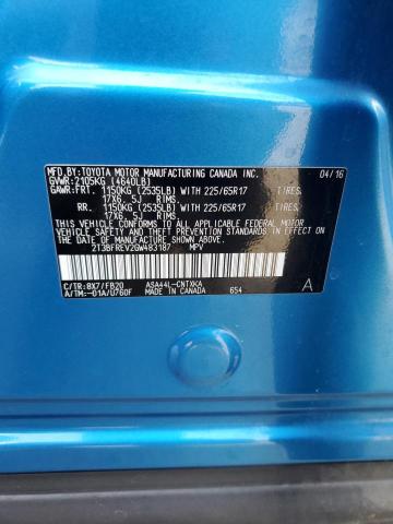 2T3BFREV2GW483187 - 2016 TOYOTA RAV4 LE 蓝色 照片 13