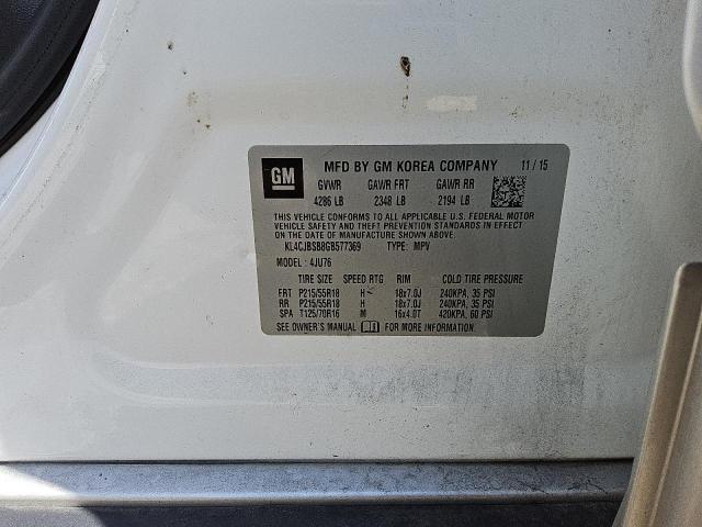 KL4CJBSB8GB577369 - 2016 BUICK ENCORE CONVENIENCE 白色 照片 12