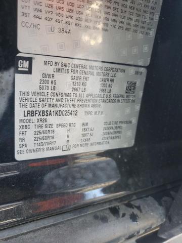 LRBFXBSA1KD025412 - 2019 BUICK ENVISION PREFERRED 黑色 照片 13