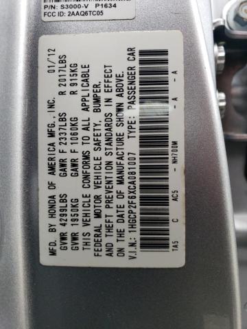 1HGCP2F6XCA081007 - 2012 HONDA ACCORD SE SILVER photo 13