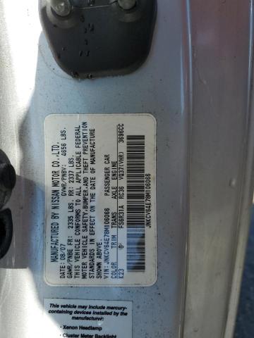 JNKCV64E78M106066 - 2008 INFINITI G37 BASE SILVER photo 12