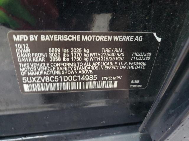 5UXZV8C51D0C14985 - 2013 BMW X5 XDRIVE50I BLACK photo 13