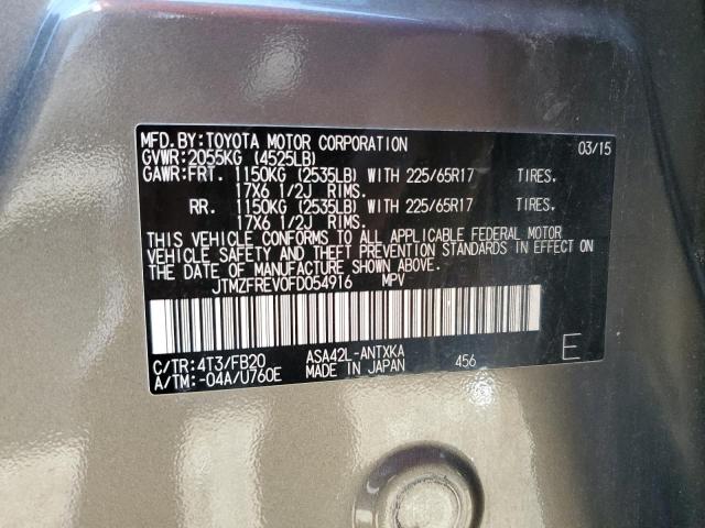 JTMZFREV0FD054916 - 2015 TOYOTA RAV4 LE 灰色 照片 13
