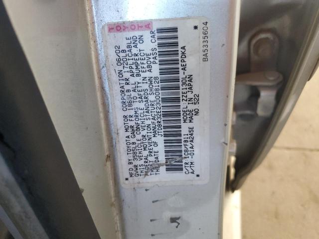 JTDBR32E230008128 - 2003 TOYOTA COROLLA CE 银色 照片 12