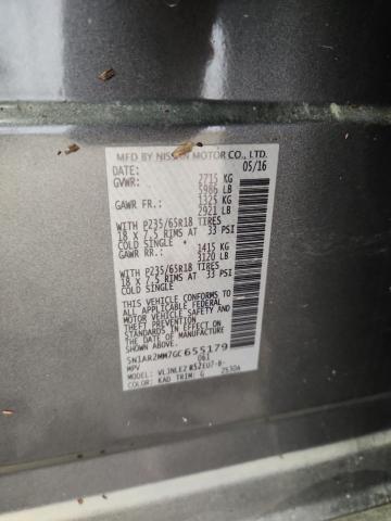 5N1AR2MM7GC655179 - 2016 NISSAN PATHFINDER S GRAY photo 14